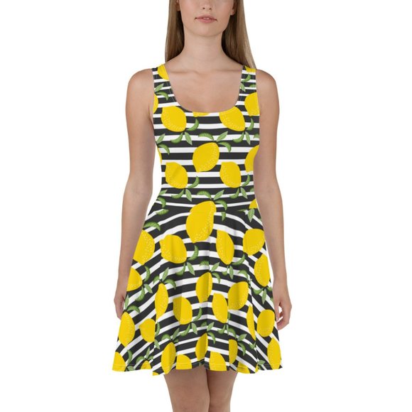 Stripe Lemon Summer Pin Up Dress - Picture 12 of 14